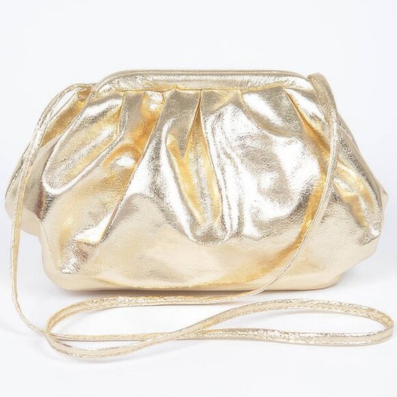 Italian Genuine Metallic Suede Crossbody Bag for Women with  Metallic Pu Crossbody Bag